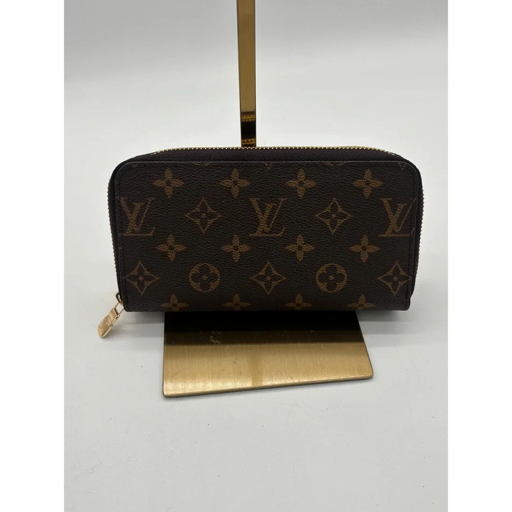 Louis Vuitton Zippy Organizer Unisex Brown Monogram Double Zip Wallet